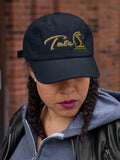 Tate Chess Knight Embroidery Baseball Cap Gold Typography Black Adjustable Cotton Dad Hat Streetwear Unisex Cap