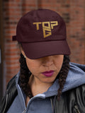 Top G Gold Embroidery Baseball Cap Bold Typography Logo Black Adjustable Cotton Dad Hat Streetwear Unisex Cap