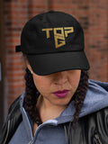 Top G Gold Embroidery Baseball Cap Bold Typography Logo Black Adjustable Cotton Dad Hat Streetwear Unisex Cap