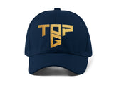 Top G Gold Embroidery Baseball Cap Bold Typography Logo Black Adjustable Cotton Dad Hat Streetwear Unisex Cap
