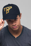 Top G Gold Embroidery Baseball Cap Bold Typography Logo Black Adjustable Cotton Dad Hat Streetwear Unisex Cap