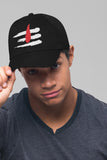 Shiv Tilak Embroidery Baseball Cap Hindu Trishul Tilak Symbol Black Adjustable Cotton Dad Hat Spiritual Streetwear Unisex Cap