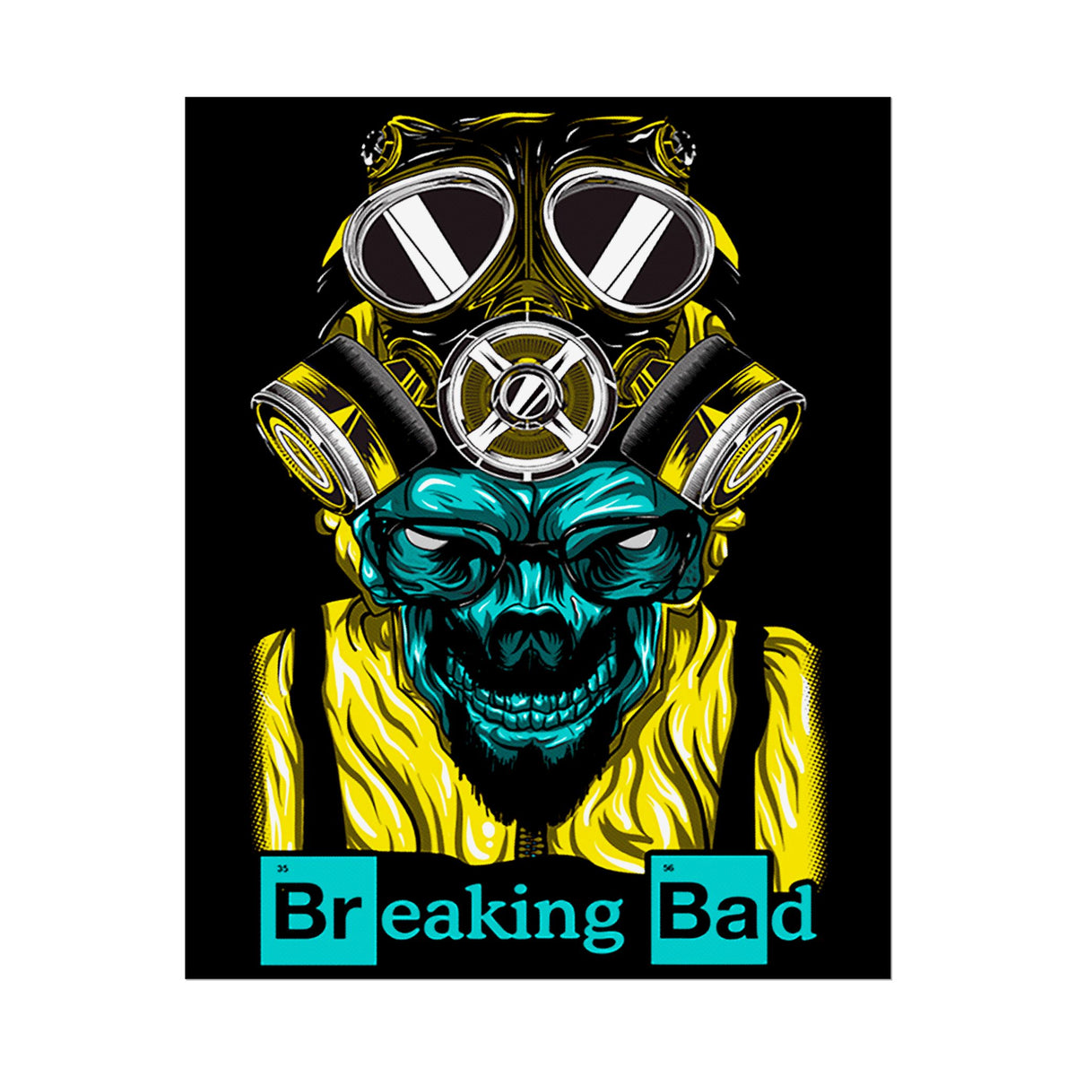 Toxic Genius Neon Gas Mask Skull Matte Vertical Poster Bold Cyberpunk Wall Art For Gamers Artists And Rebels Futuristic Science Aesthetic Room Decor Symbol Of Creativity And Power