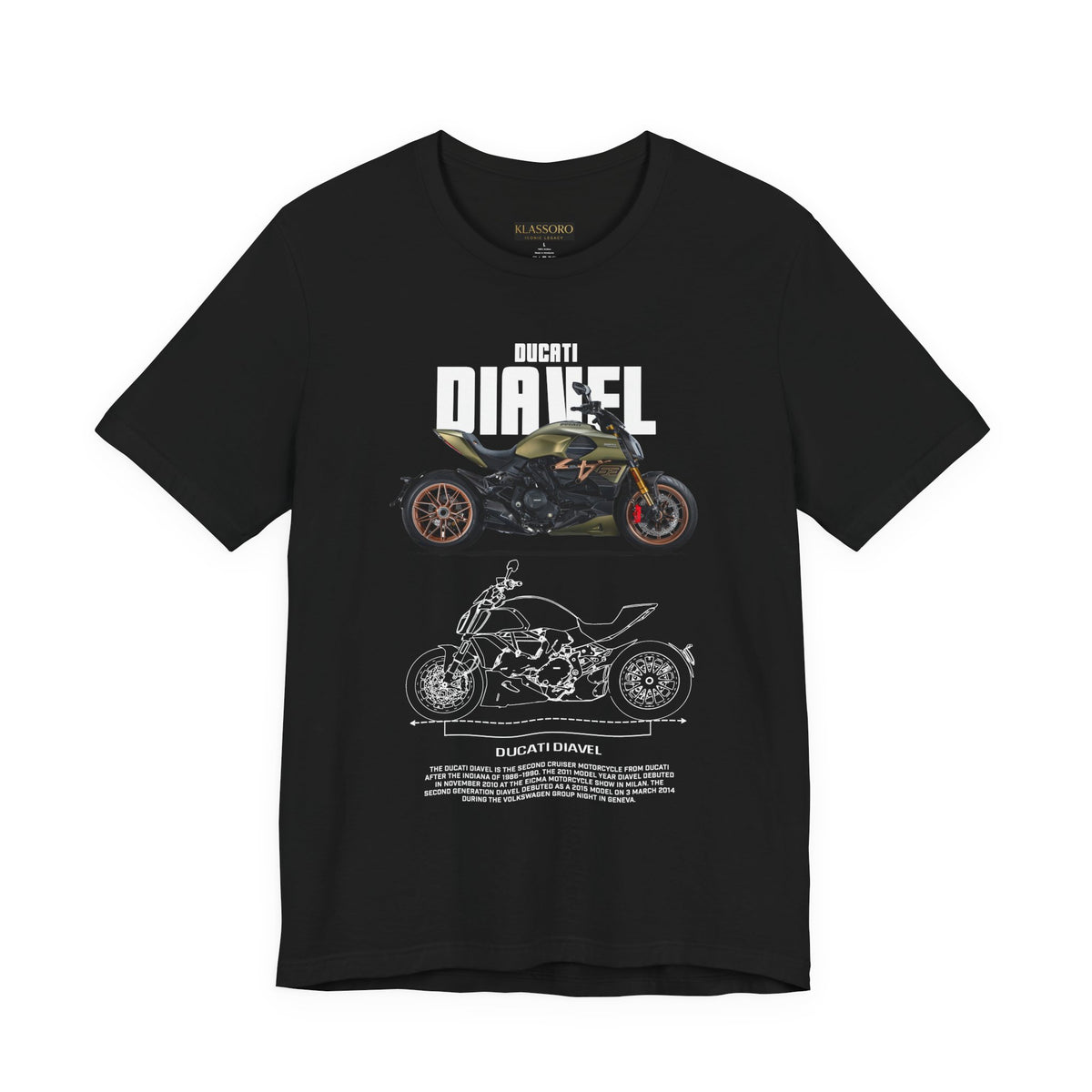 Ducati Inspired Power Cruiser Motorcycle Graphic Unisex Heavy Cotton Tee Premium Streetwear T Shirt for Riders Bikers Enthusiasts and Everyday Wear