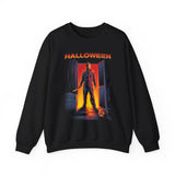 The Silent Stalker Unisex Sweatshirt Retro Horror Pullover Halloween Streetwear Cozy Fall Apparel for Spooky Nights and Fearless Style Lovers