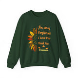 Unisex Ho’oponopono Sunflower Crewneck Sweatshirt Heavy Blend Pullover Healing Affirmation Spiritual Gratitude Mindfulness Positive Energy Apparel
