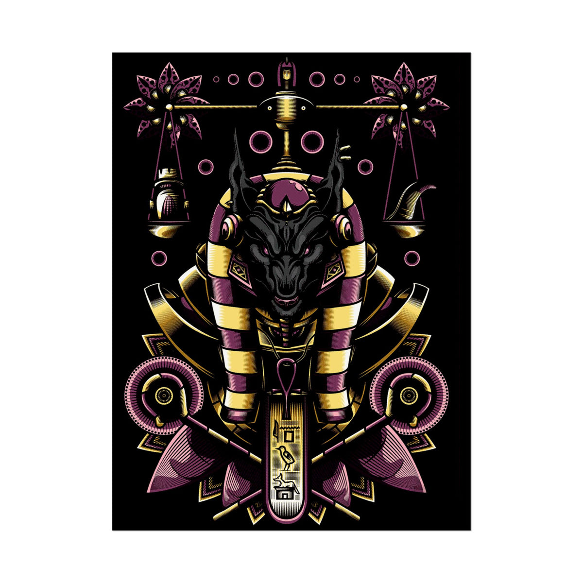 Anubis Balance God Matte Vertical Poster Egyptian Mythology Wall Art Cosmic Balance Decor For Home Office Gym Tattoo Studio Spiritual Aesthetic And Modern Streetwear Art Lovers
