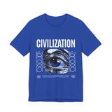 Civilization Eye Of Memory Graphic Unisex Jersey Short Sleeve Tee Futuristic Visionary Streetwear Bold Abstract Blue Eye T Shirt