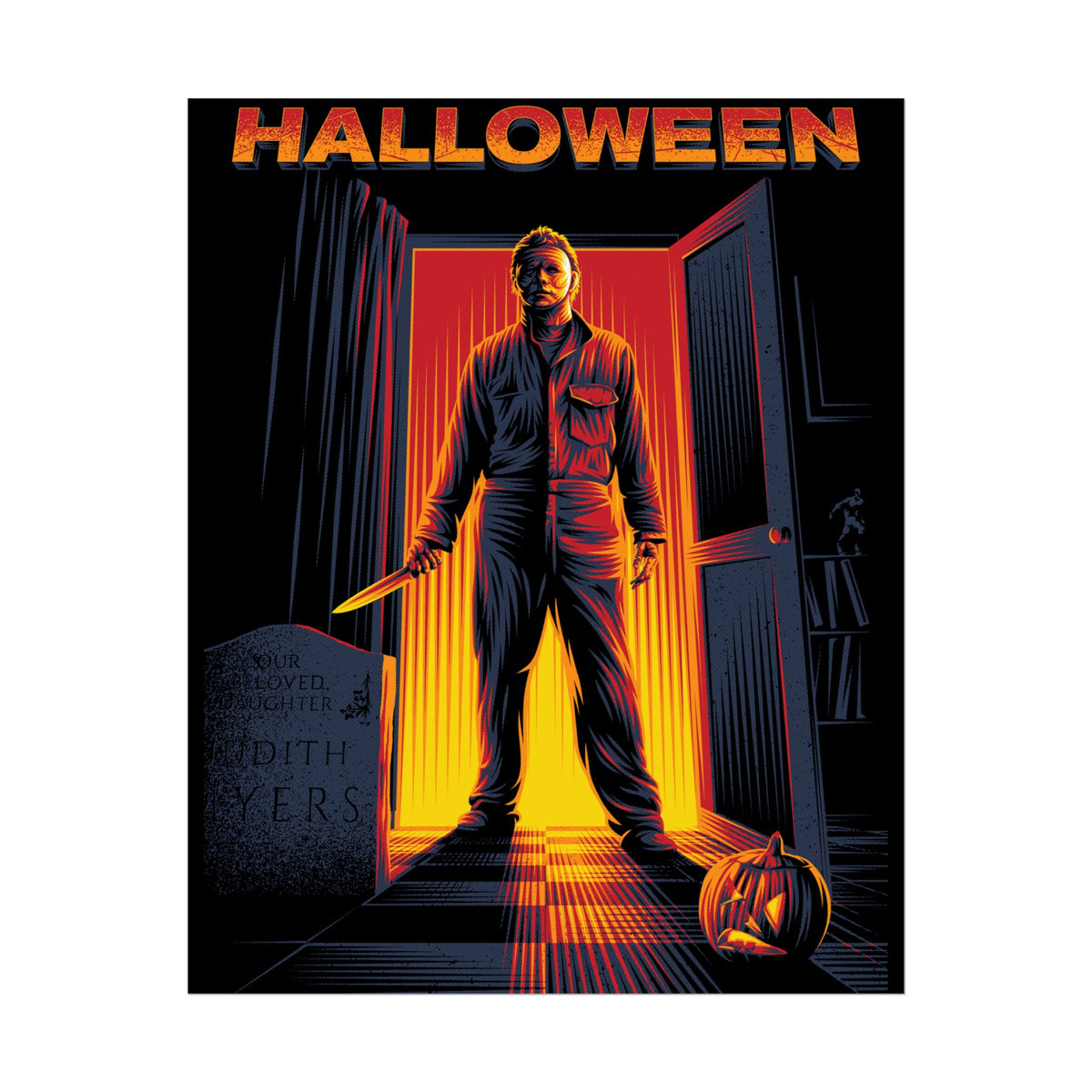 The Silent Stalker Matte Vertical Poster Retro Horror Wall Art Dark Cinematic Halloween Décor Gift for Horror Fans and Fall Aesthetic Homes