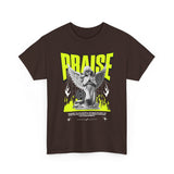 Praise Angel Statue Graphic Unisex Heavy Cotton Tee Spiritual Gothic Streetwear T-Shirt