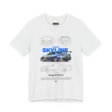 Nissan Skyline GT R R34 Inspired Illustrated JDM Sports Car Graphic T Shirt Iconic Japanese Performance Streetwear Racing Culture Unisex Tee Gift For JDM Car Enthusiasts