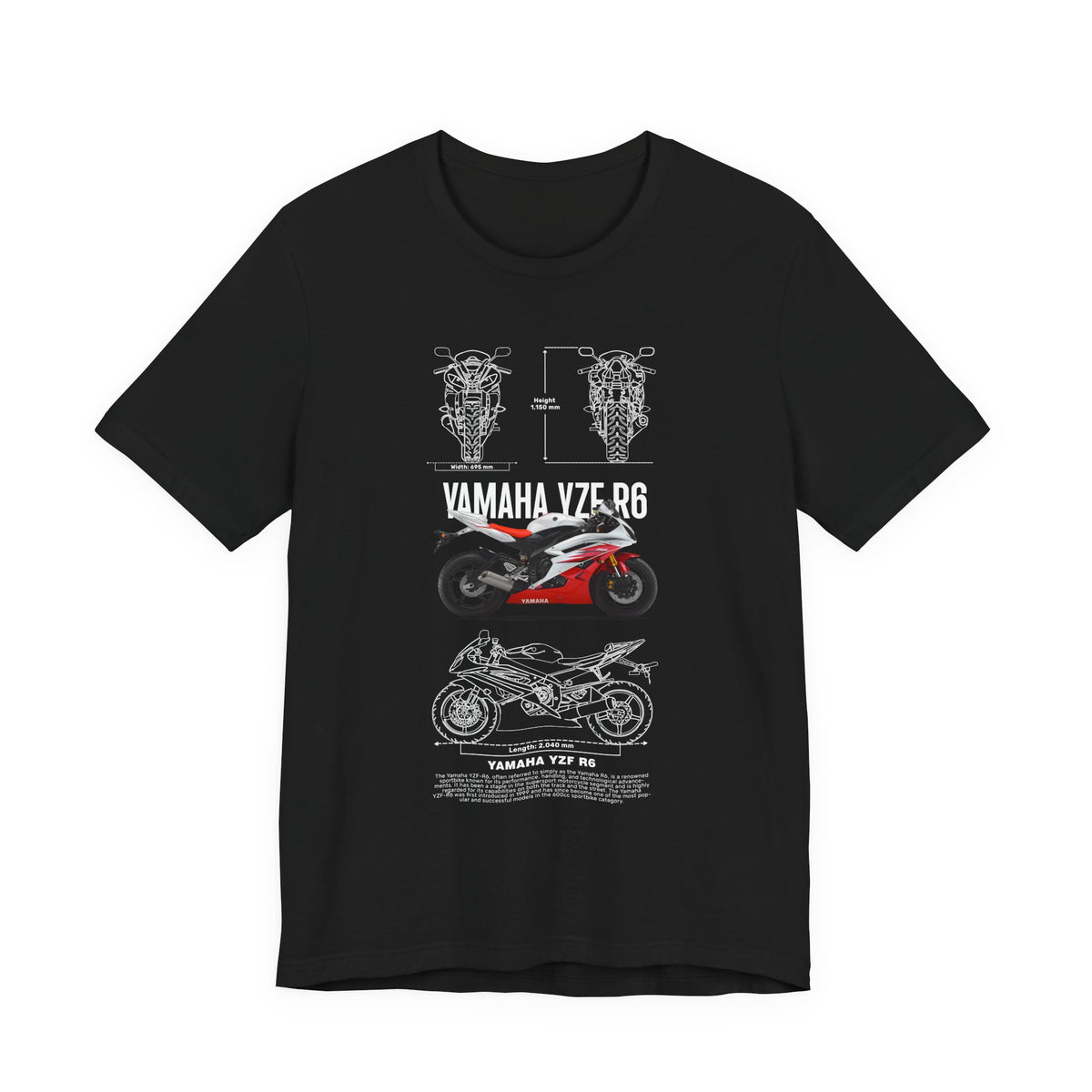 YZF R6 Inspired Unisex Heavy Cotton Tee Racing Superbike Motorcycle Streetwear Graphic Shirt For Riders Speed Lovers Track Day Fans Gift