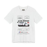 White Track Racing Blueprint Artwork Unisex Heavy Cotton Tee High Performance Inspired Streetwear Graphic Shirt For Car Lovers And Speed Enthusiasts