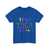 Yoga Graphic Unisex T Shirt Colorful Pose Typography Tee Spiritual Mindfulness Meditation Fitness Lifestyle Heavy Cotton Top for Men and Women