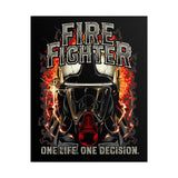 Firefighter Motivational Poster One Life One Decision Wall Art Tribute To Heroes Courage Quote Fire Rescue Design Home Decor Gift For Firefighters Gym Office Inspirational Wall Print
