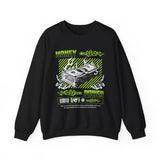 Money Power Unisex Heavy Blend Crewneck Sweatshirt Dollar Stack Neon Green Graphic Hustle Mindset Streetwear Motivational Pullover