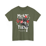 Move With Flow Breakdance Graphic Unisex Heavy Cotton Tee Hip Hop Streetwear Dance Rhythm Urban Style T Shirt