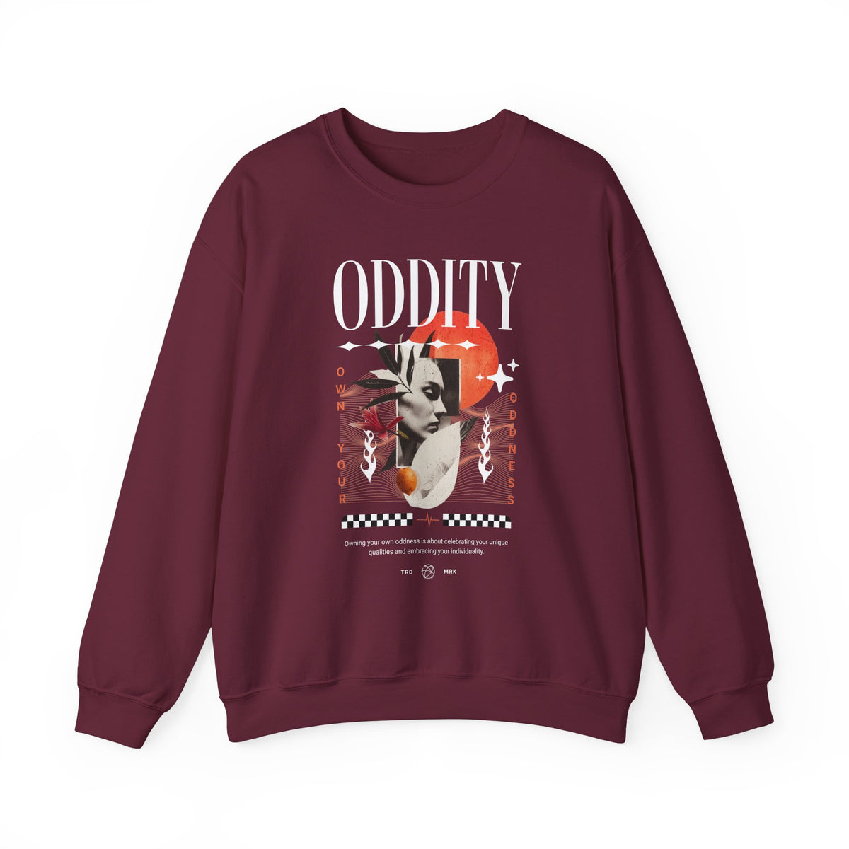 Oddity Own Your Uniqueness Unisex Heavy Blend Crewneck Sweatshirt Abstract Modern Graphic Bold Artistic Statement Streetwear Pullover
