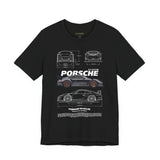 Ultra Sleek Performance Sports Coupe Blueprint Art Unisex Heavy Cotton Tee for Car Lovers and Streetwear Fans
