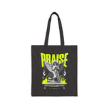 Praise Angel Statue Graphic Cotton Canvas Tote Bag Spiritual Gothic Streetwear Eco Shopper