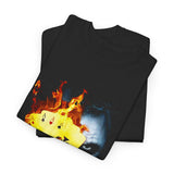 The Jocker Burning Aces Unisex Heavy Cotton Tee Fiery Gothic Streetwear Design Bold Dark Art Shirt for Risk Takers, Hustlers, and Fearless Game Changers