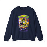 Halloween Cartoon Monsters Unisex Sweatshirt Cozy Streetwear Pullover Spooky Fall Fashion Perfect for Halloween Nights and Autumn Outings
