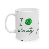 I Love Plants Ceramic Mug Coffee Cup Botanical Leaf Design Gardening Nature Lover Eco Friendly Sustainable Plant Parent Gift For Gardeners And Green Living
