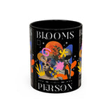 Blooms Person Accent Coffee Mug 11oz 15oz Abstract Floral Head Artistic Colorful Modern Creative Design Black White Ceramic Tea Cup Streetwear Inspired Artistic Fashion Drinkware