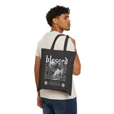 Blessed Angel Statue Graphic Cotton Canvas Tote Bag Eco Friendly Gothic Streetwear Aesthetic Spiritual Artistic Reusable Shopper