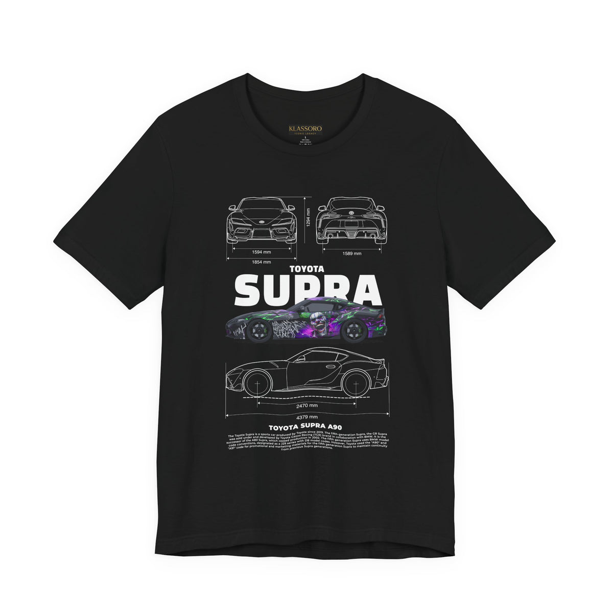 Graffiti Street Art A90 Tuner Car Graphic Unisex Heavy Cotton Tee for Drift Fans Performance Lovers and Urban Streetwear Style