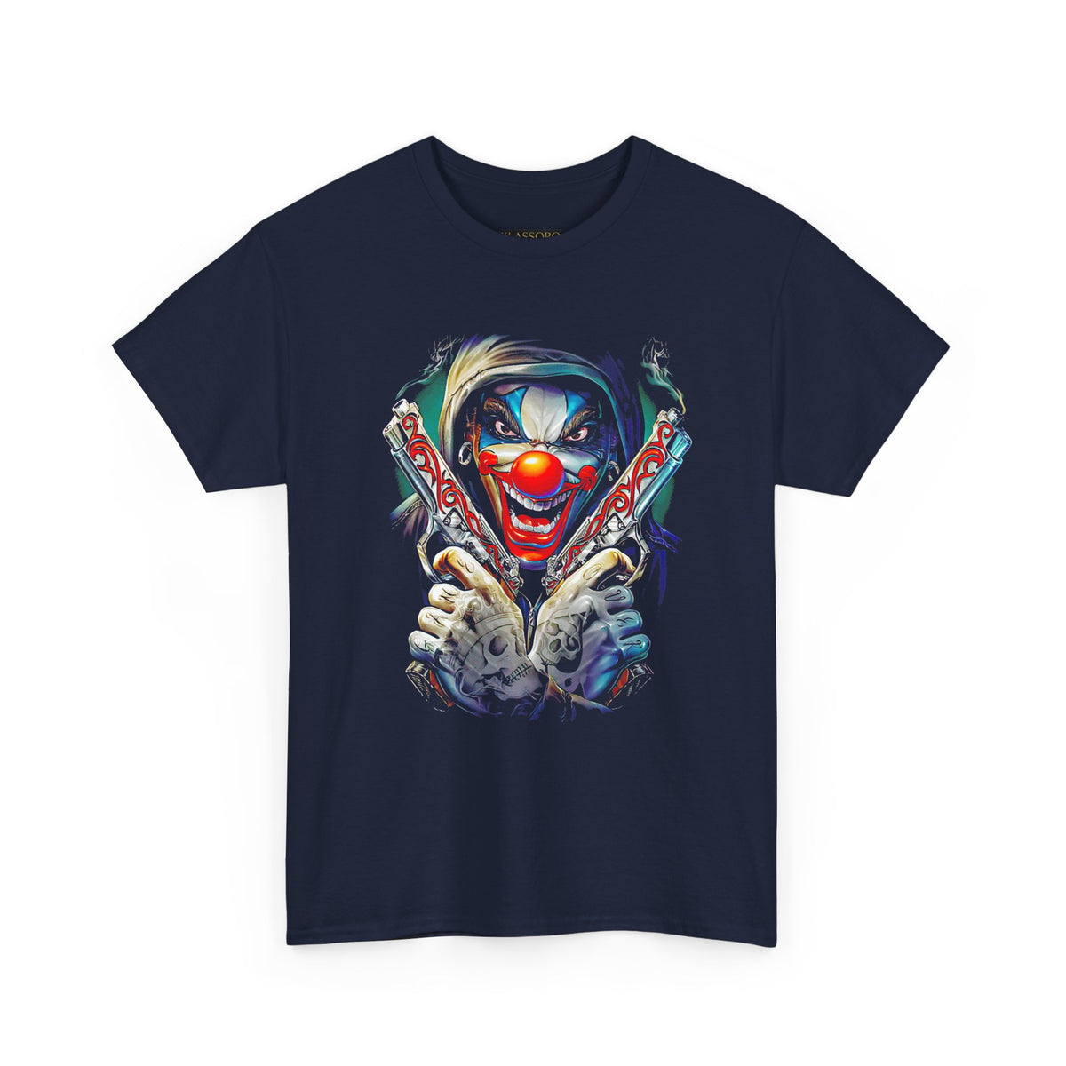 Fearless Grin Street Clown Unisex Heavy Cotton Tee Bold Urban Streetwear Art Graphic T-Shirt Symbol Of Power Rebellion And Hustler Mindset