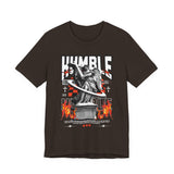 Unisex Jersey Short Sleeve Tee Humble Angel Statue Graphic Streetwear Fire Print T Shirt Bold Motivational Urban Fashion Outfit