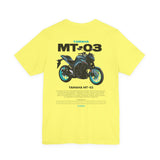 MT03 Inspired Lightweight Street Motorcycle Art Unisex Heavy Cotton Tee Bold Rider Graphic Streetwear Apparel