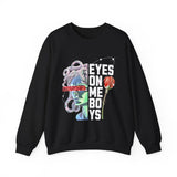 Eyes On Me Boys Medusa Crewneck Comfortable Unisex Heavy Blend Sweatshirt Mythological Streetwear Bold Empowerment Design for Self Expression Perfect Gift for Friends Birthdays Cozy Days Casual Wear