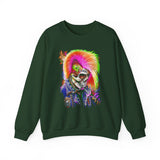 Calavera Punk Skull Unisex Heavy Blend Sweatshirt Neon Gothic Streetwear Pullover Vibrant Rock Rebel Design For Punk Concerts Halloween Parties Tattoo Culture And Alternative Fashion Lovers