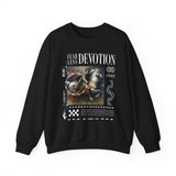 Fearless Devotion Unisex Heavy Blend Crewneck Sweatshirt Courage Loyalty Commitment Graphic Streetwear Pullover