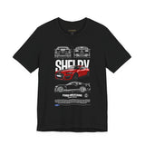 Shelby Red High Performance Muscle Coupe Blueprint Unisex Heavy Cotton Tee Retro Car Art Streetwear Gift for Gearheads Daily Wear Car Lovers Apparel