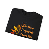 Ho’oponopono Sunflower Crewneck Unisex Sweatshirt Heavy Blend Pullover Healing Affirmation Spiritual Gratitude Mindfulness Positive Energy Apparel