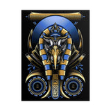 Eye Of Eternity Poster Gold And Blue Egyptian Owl Pharaoh Sacred Geometry Art Print Spiritual Wall Decor For Focus Energy And Royal Inspiration