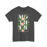 Mother Floral Design Unisex Heavy Cotton Tee Comfortable T Shirt Botanical Typography Graphic Streetwear Gift For Mom Mother’s Day Birthday Casual Everyday Wear