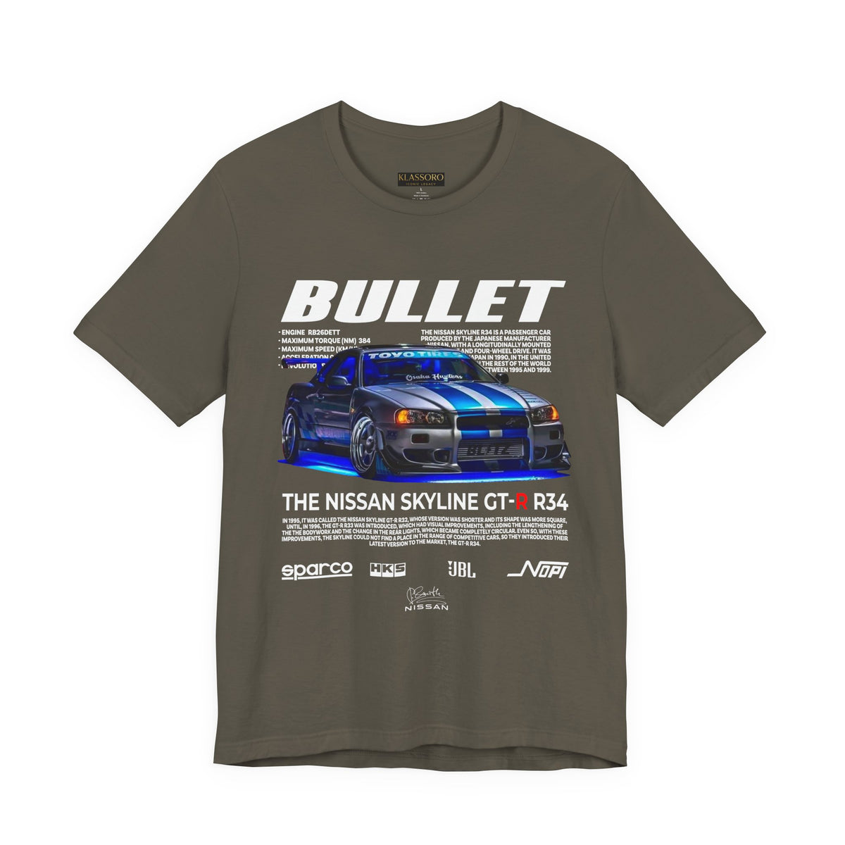 Bullet Blue Street Racing Artwork Unisex Heavy Cotton Tee High Performance Inspired Graphic Shirt For Car Lovers And Urban Streetwear Fans