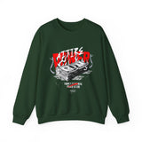 Attire Power Unisex Heavy Blend Crewneck Sweatshirt Graphic Pullover Black Hustler Money Stack Design Wealth Streetwear Bold Entrepreneur Alpha Mindset Financial Success Fashion