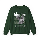 Blessed Angel Statue Graphic Unisex Heavy Blend Crewneck Sweatshirt Gothic Streetwear Aesthetic Spiritual Bold Artistic Pullover