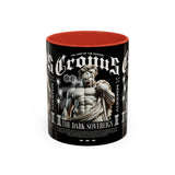 Cronus The Dark Sovereign Accent Coffee Mug 11oz 15oz Greek Mythology Statue Graphic Gothic Streetwear Bold Artistic Ceramic Cup