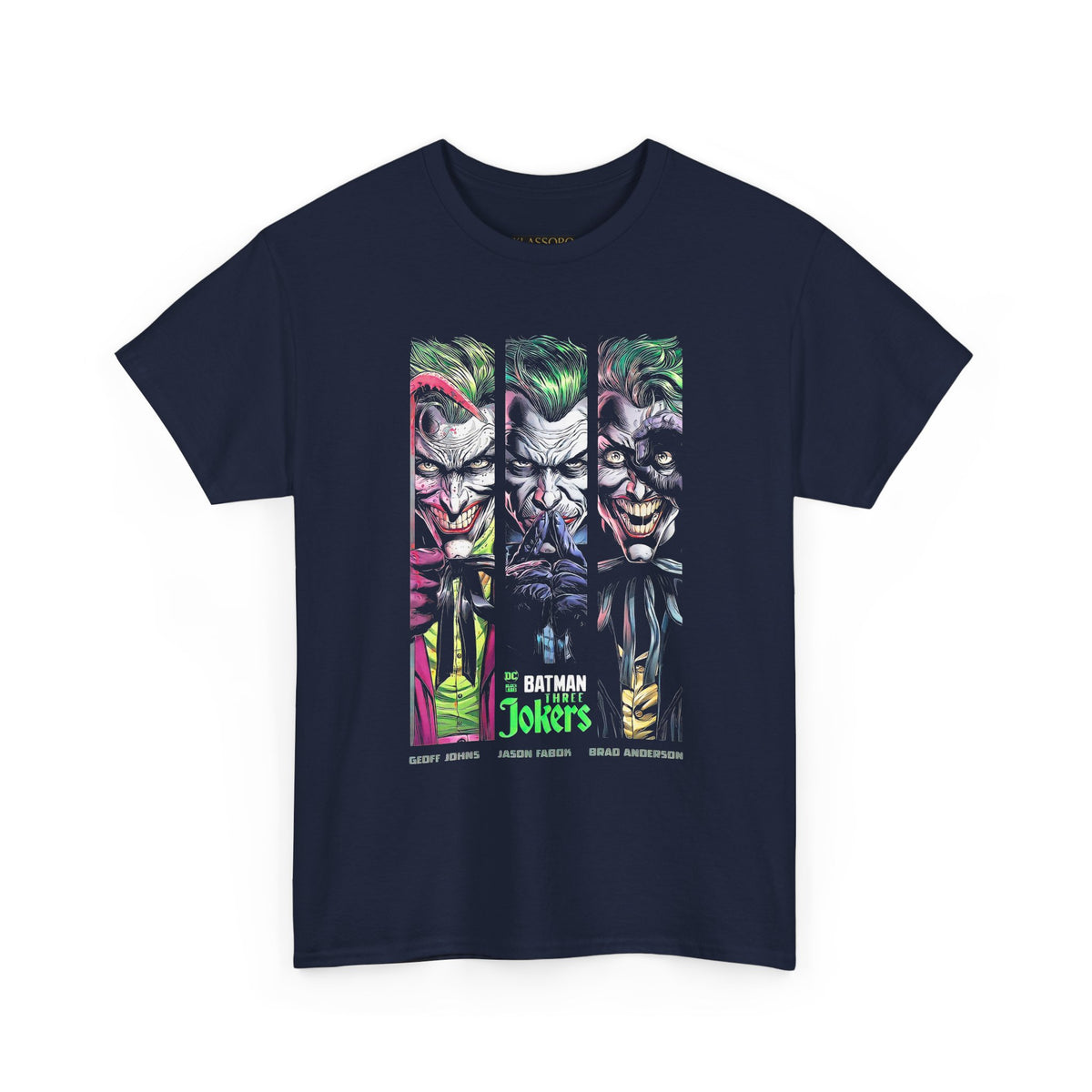 Three Chaos Faces Graphic T Shirt Dark Clown Villain Comic Style Streetwear Unisex Oversized Aesthetic Statement Tee
