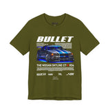 Bullet Blue Street Racing Artwork Unisex Heavy Cotton Tee High Performance Inspired Graphic Shirt For Car Lovers And Urban Streetwear Fans