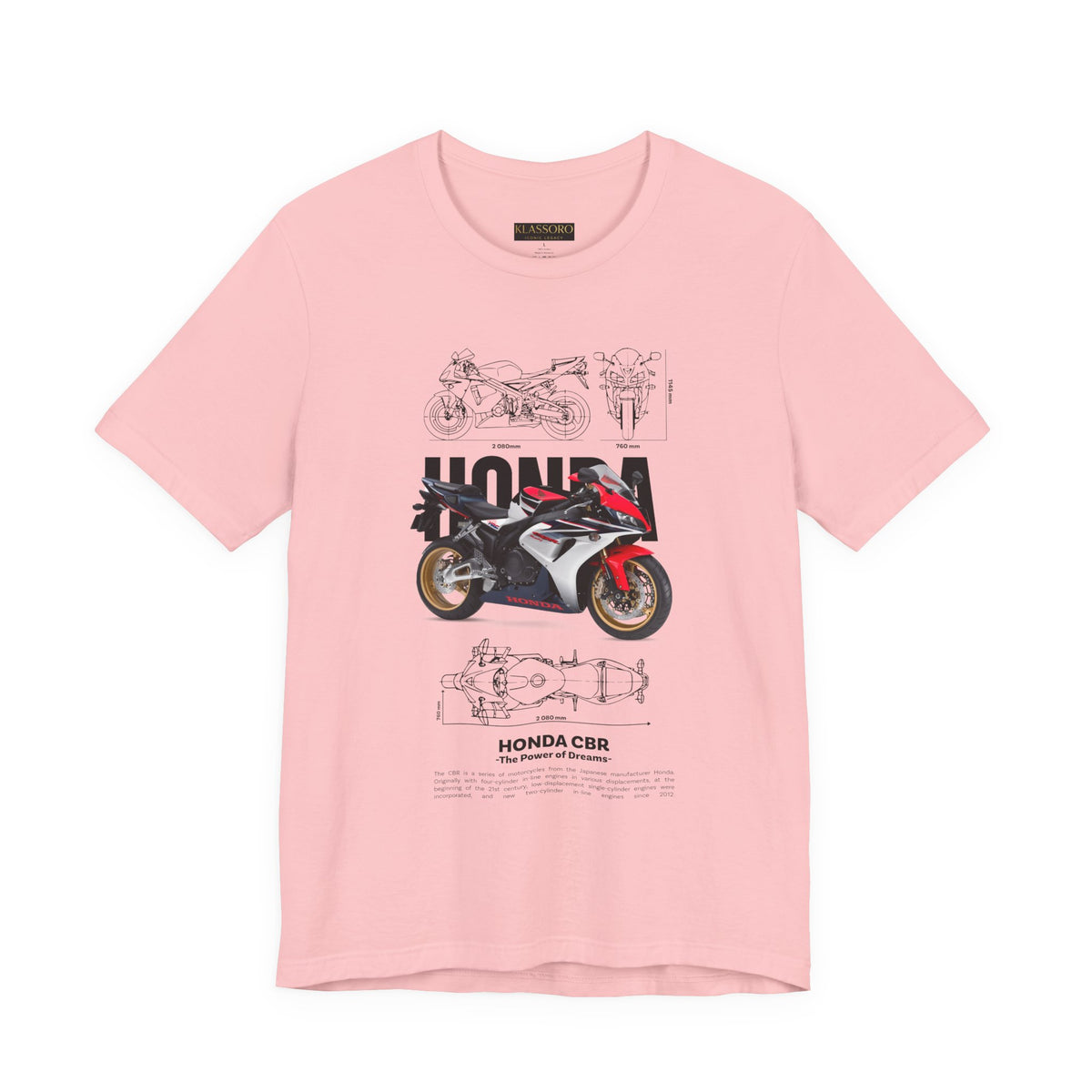 Honda CBR Superbike Blueprint Racing Motorcycle Graphic Tee Sport Bike Track Design T Shirt For Riders Speed Lovers Motorsport Streetwear Gift
