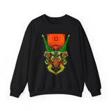 Cell Samurai Unisex Heavy Blend Crewneck Sweatshirt Futuristic Japanese Warrior Art Neon Cyberpunk Streetwear Anime Inspired Comfortable Warm Pullover For Tattoo Artists Festivals And Bold Fashion...