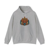 Balinese Barong Mask Unisex Hoodie Heavy Blend Pullover Sweatshirt Tribal Cultural Warrior Spirit Inspired Mythical Festival Graphic Streetwear