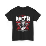 Faith Over Fear Jesus Crown Of Thorns Unisex Heavy Cotton Tee Christian Graphic Bold Religious Streetwear Motivational Bible Verse T Shirt